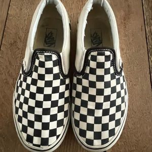 Classic slip-on Vans checkerboard shoes. Size 3